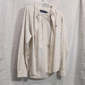 Ralph Lauren White and Blue Plaid Casual Shirt